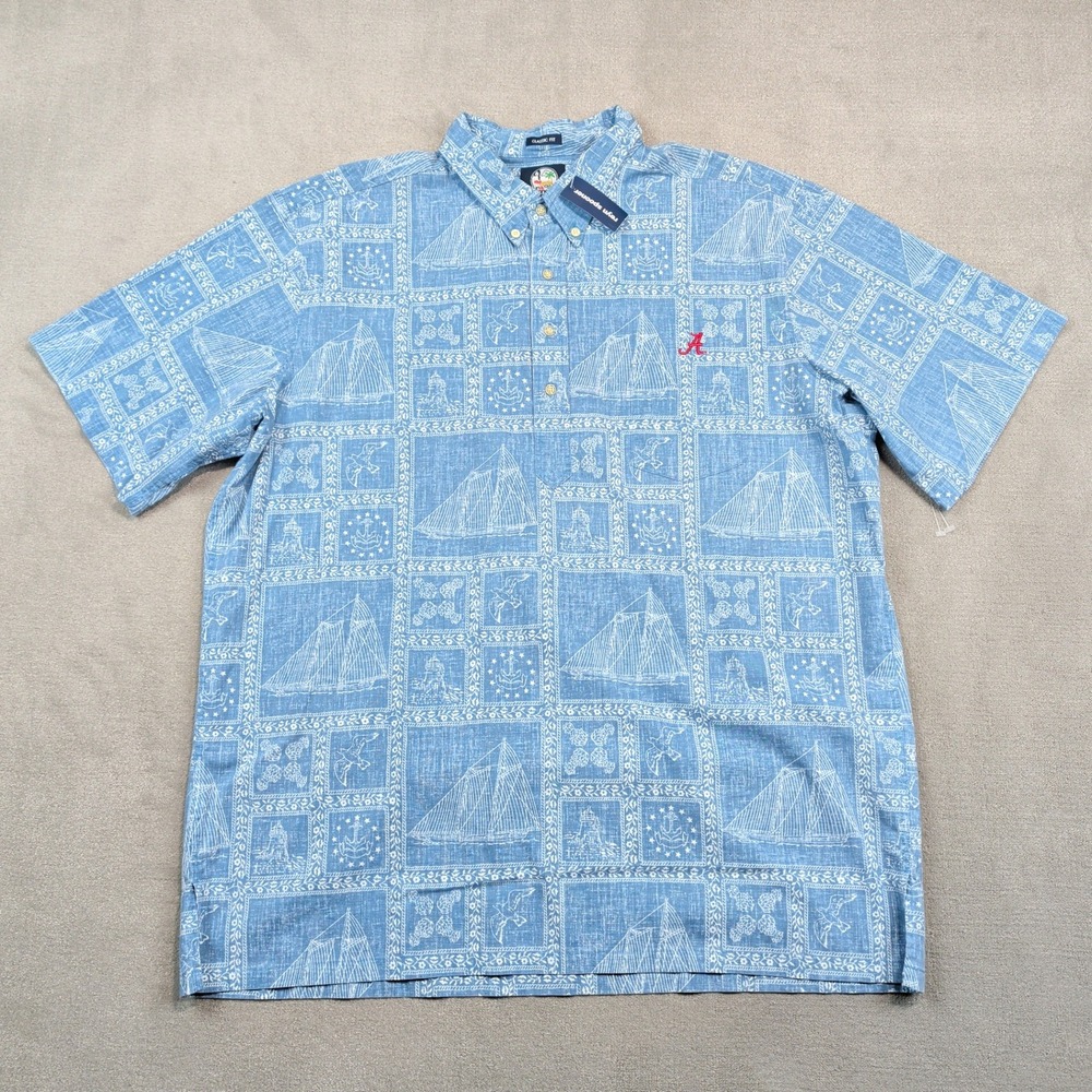 Reyn Spooner Alabama Crimson Tide Newport Sailor Shirt 3XL Blue Nautical Cotton — photo 2